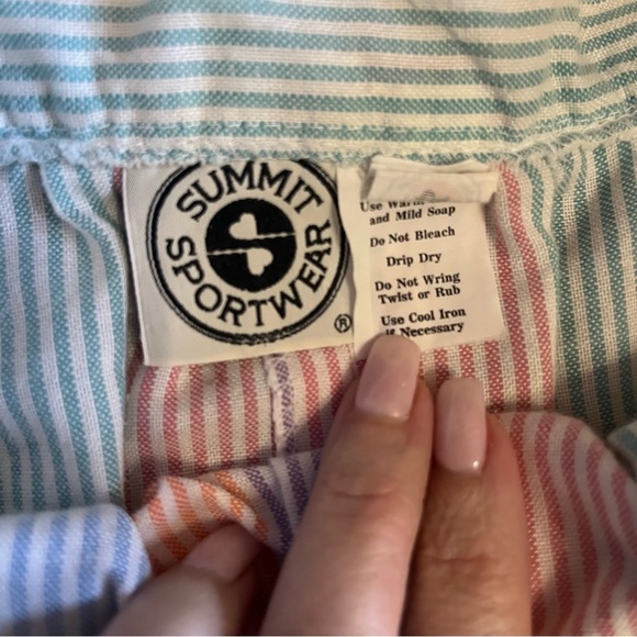 vintage Union rainbow cotton skirt striped coastal “12” 26” waist - Picture 5 of 9